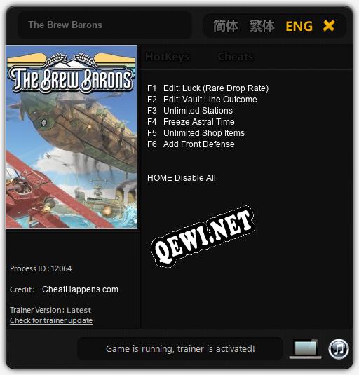 The Brew Barons: ТРЕЙНЕР И ЧИТЫ (V1.0.23)