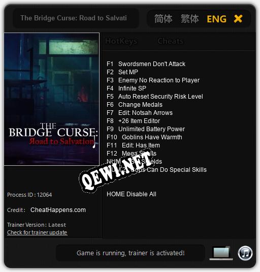 The Bridge Curse: Road to Salvation: ТРЕЙНЕР И ЧИТЫ (V1.0.10)