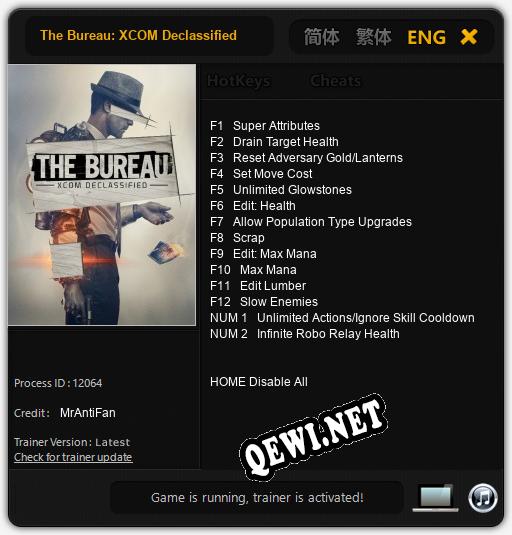 The Bureau: XCOM Declassified: Читы, Трейнер +14 [MrAntiFan]