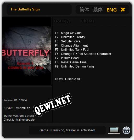 The Butterfly Sign: Читы, Трейнер +9 [MrAntiFan]