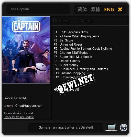 Трейнер для The Captain [v1.0.6]