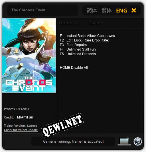 The Chronos Event: Трейнер +5 [v1.8]