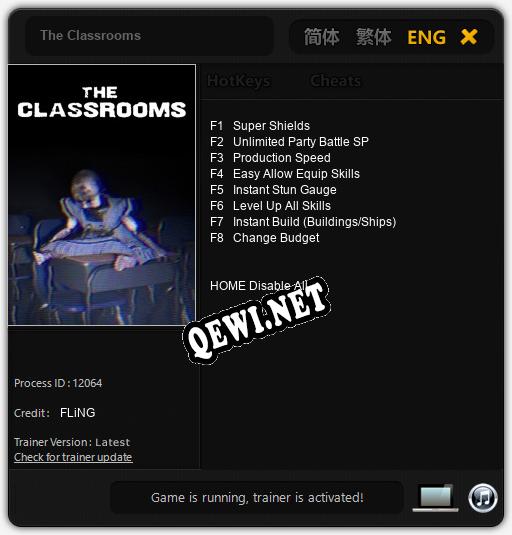 Трейнер для The Classrooms [v1.0.9]
