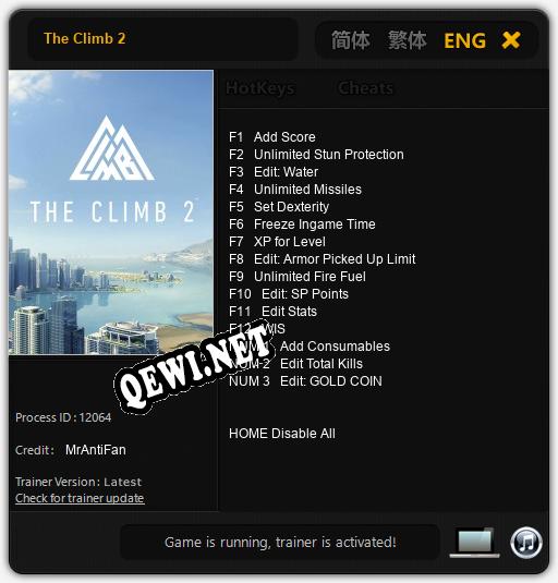 Трейнер для The Climb 2 [v1.0.1]