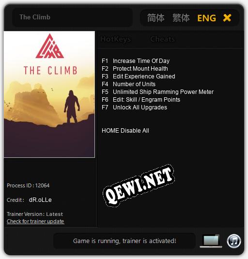 The Climb: Трейнер +7 [v1.1]