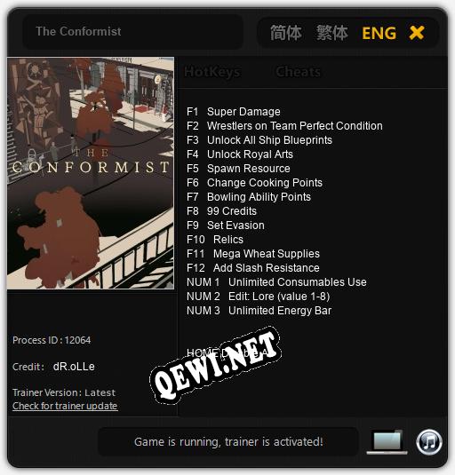 The Conformist: Читы, Трейнер +15 [dR.oLLe]