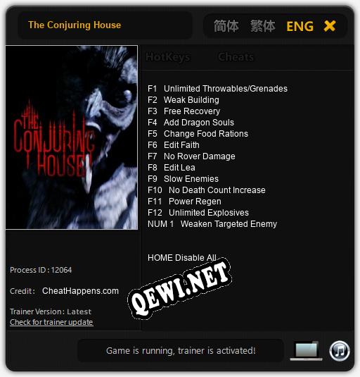 Трейнер для The Conjuring House [v1.0.3]