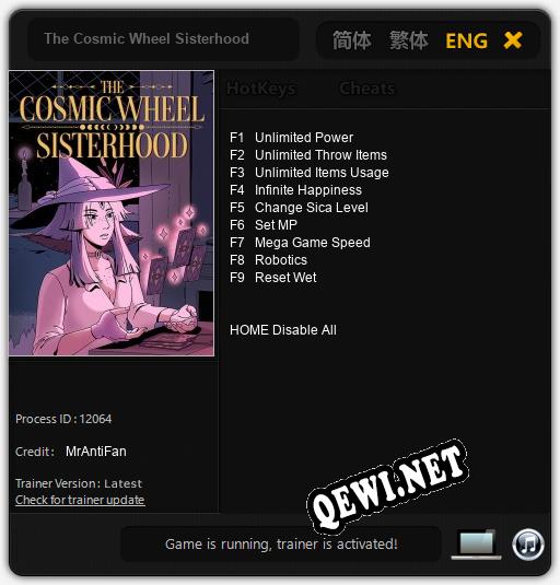 Трейнер для The Cosmic Wheel Sisterhood [v1.0.1]