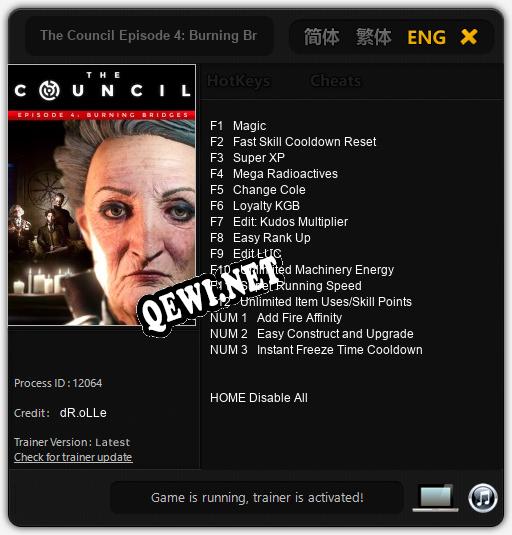 The Council Episode 4: Burning Bridges: Трейнер +15 [v1.9]