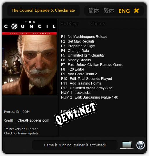 The Council Episode 5: Checkmate: Читы, Трейнер +14 [CheatHappens.com]