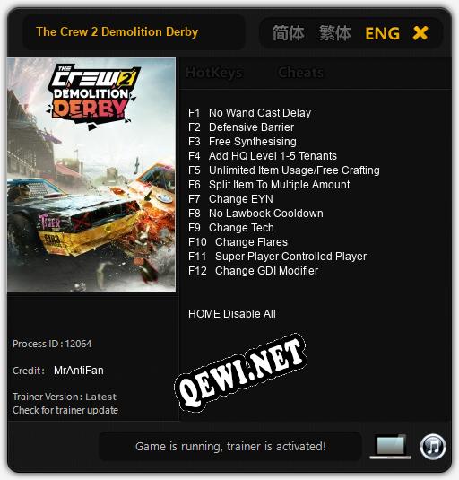 The Crew 2 Demolition Derby: ТРЕЙНЕР И ЧИТЫ (V1.0.34)