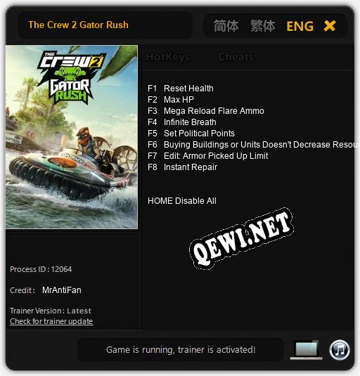 The Crew 2 Gator Rush: Читы, Трейнер +8 [MrAntiFan]