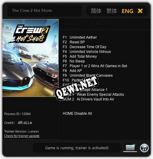 The Crew 2 Hot Shots: ТРЕЙНЕР И ЧИТЫ (V1.0.29)