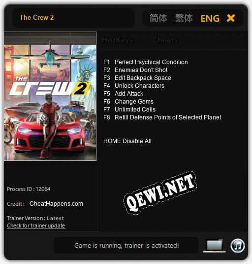 The Crew 2: Трейнер +8 [v1.7]