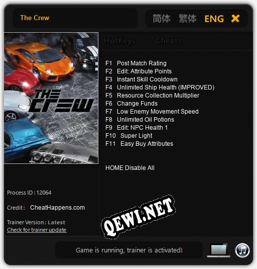The Crew: ТРЕЙНЕР И ЧИТЫ (V1.0.88)