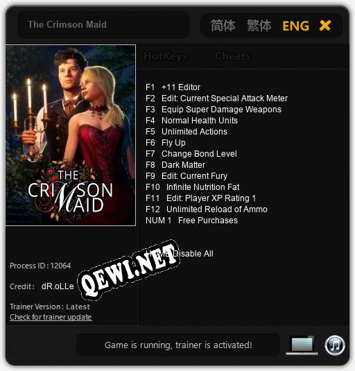 The Crimson Maid: ТРЕЙНЕР И ЧИТЫ (V1.0.45)