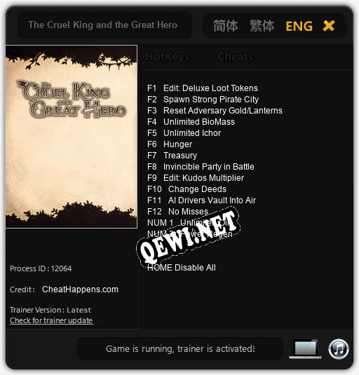 Трейнер для The Cruel King and the Great Hero [v1.0.7]