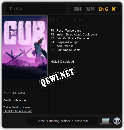 Трейнер для The Cub [v1.0.2]