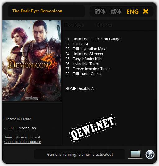 The Dark Eye: Demonicon: Трейнер +8 [v1.3]