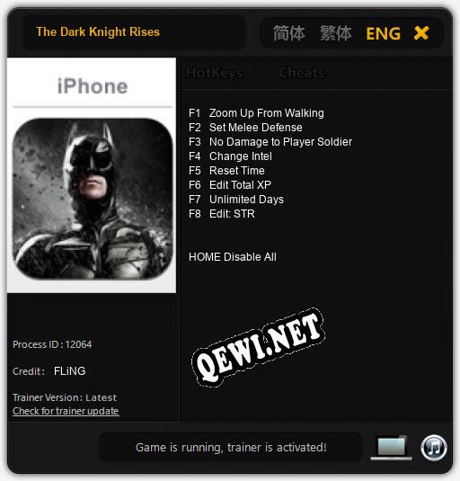 The Dark Knight Rises: ТРЕЙНЕР И ЧИТЫ (V1.0.33)