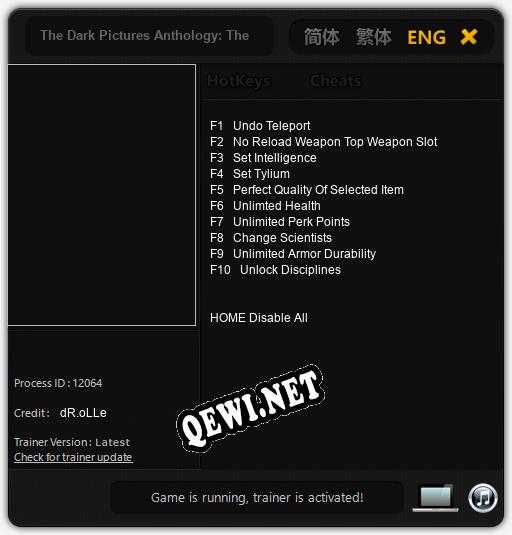 The Dark Pictures Anthology: The Devil in Me: ТРЕЙНЕР И ЧИТЫ (V1.0.28)