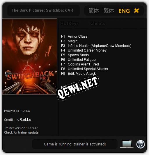 Трейнер для The Dark Pictures: Switchback VR [v1.0.4]