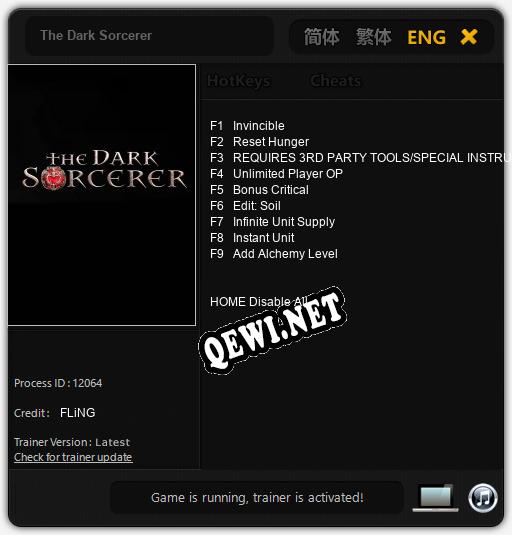 The Dark Sorcerer: Читы, Трейнер +9 [FLiNG]