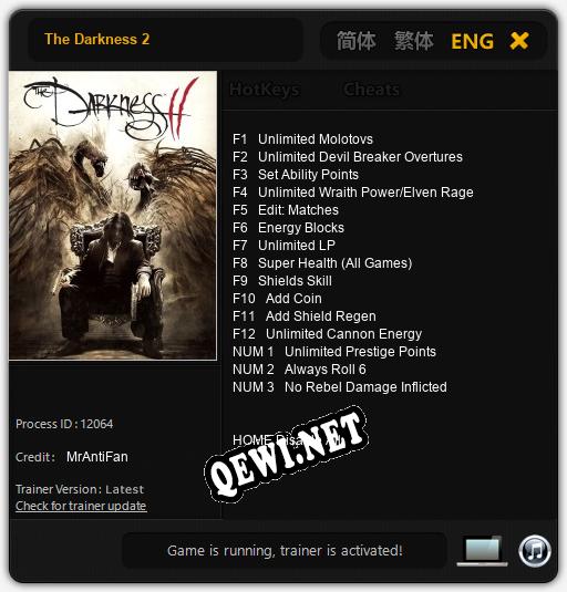 The Darkness 2: Читы, Трейнер +15 [MrAntiFan]