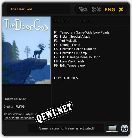 The Deer God: ТРЕЙНЕР И ЧИТЫ (V1.0.36)