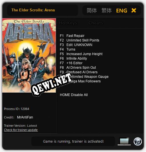 The Elder Scrolls: Arena: Читы, Трейнер +11 [MrAntiFan]