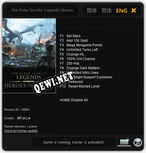 The Elder Scrolls: Legends Heroes of Skyrim: ТРЕЙНЕР И ЧИТЫ (V1.0.4)