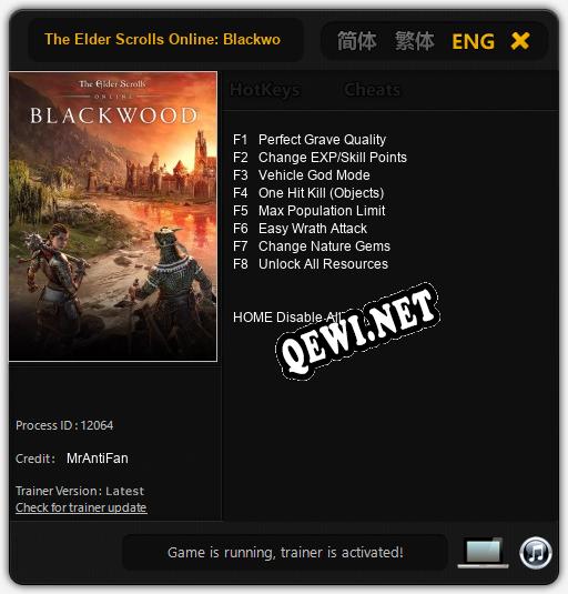 Трейнер для The Elder Scrolls Online: Blackwood [v1.0.1]