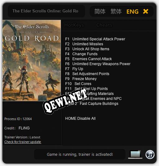 Трейнер для The Elder Scrolls Online: Gold Road [v1.0.8]