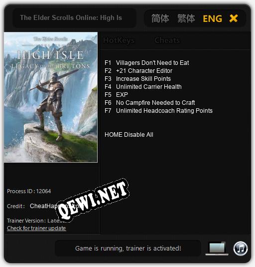 Трейнер для The Elder Scrolls Online: High Isle [v1.0.4]