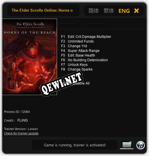 The Elder Scrolls Online: Horns of the Reach: Трейнер +8 [v1.2]