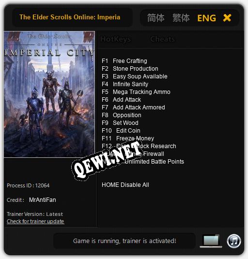 The Elder Scrolls Online: Imperial City: Читы, Трейнер +14 [MrAntiFan]