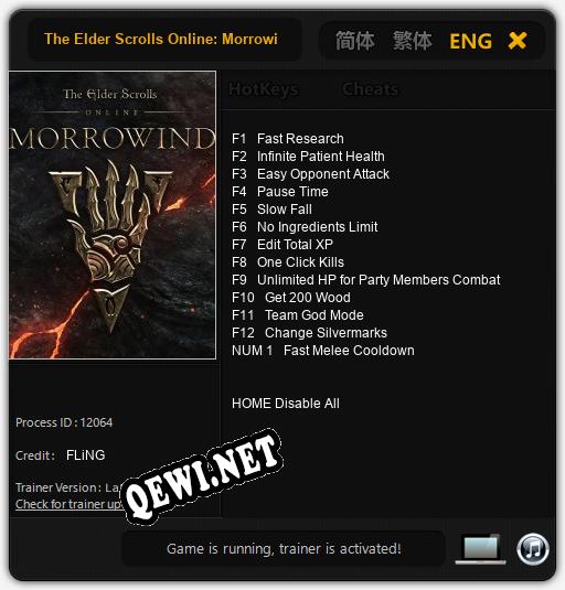 The Elder Scrolls Online: Morrowind: ТРЕЙНЕР И ЧИТЫ (V1.0.85)