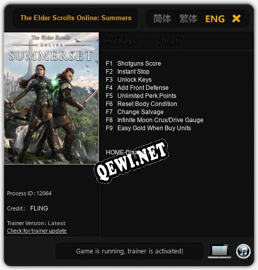 Трейнер для The Elder Scrolls Online: Summerset [v1.0.7]