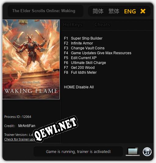 The Elder Scrolls Online: Waking Flame: Трейнер +8 [v1.3]