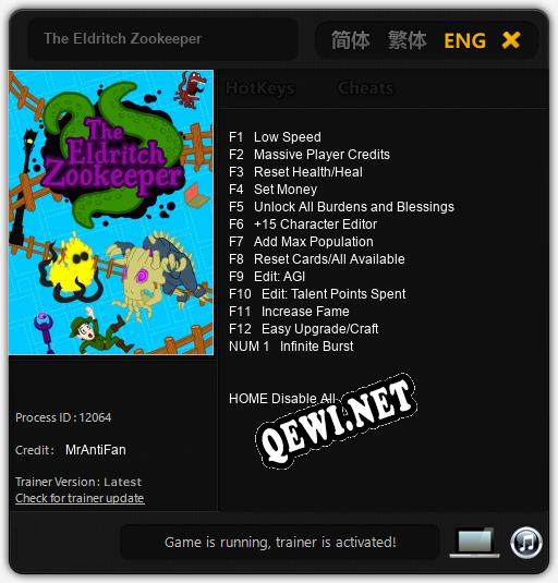 The Eldritch Zookeeper: ТРЕЙНЕР И ЧИТЫ (V1.0.13)