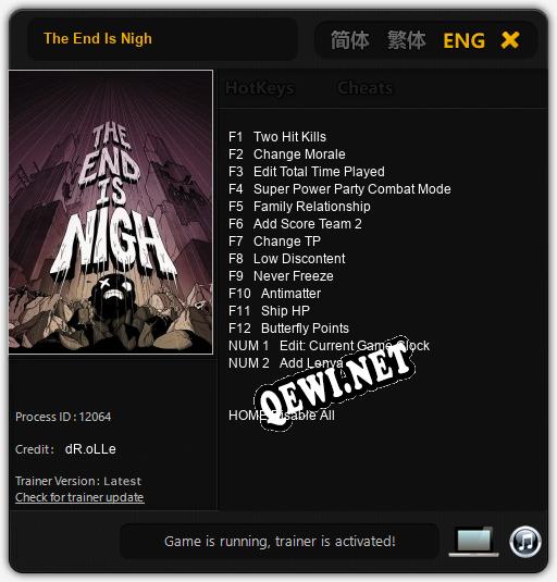 The End Is Nigh: Трейнер +14 [v1.9]