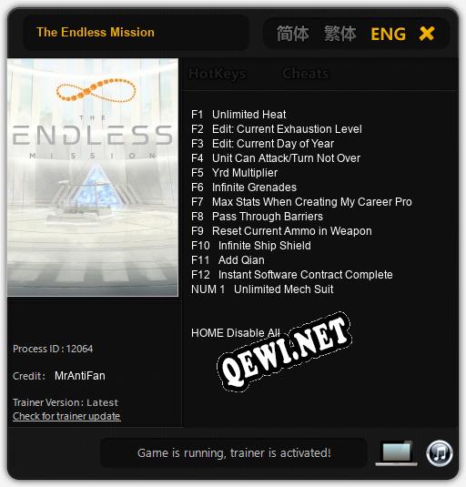 The Endless Mission: Трейнер +13 [v1.5]