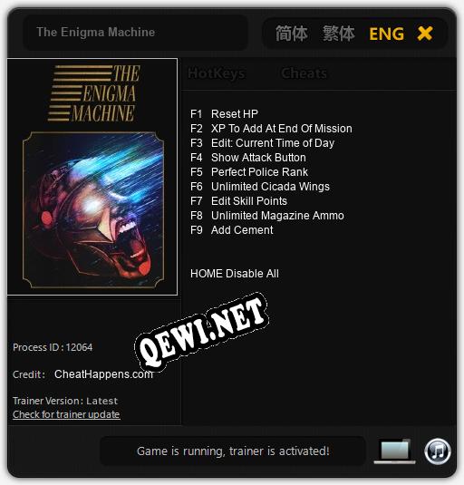 Трейнер для The Enigma Machine [v1.0.8]