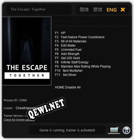 The Escape: Together: ТРЕЙНЕР И ЧИТЫ (V1.0.10)