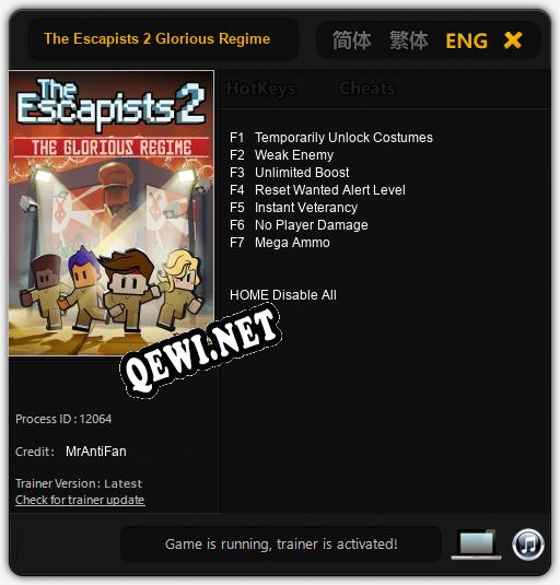 The Escapists 2 Glorious Regime: ТРЕЙНЕР И ЧИТЫ (V1.0.90)