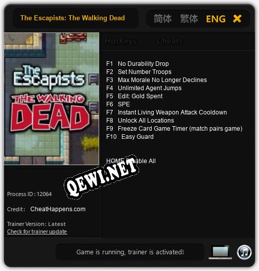 The Escapists: The Walking Dead: Читы, Трейнер +10 [CheatHappens.com]