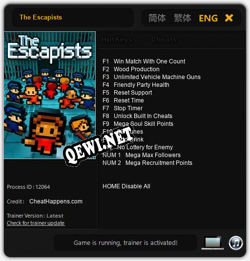 The Escapists: Читы, Трейнер +14 [CheatHappens.com]