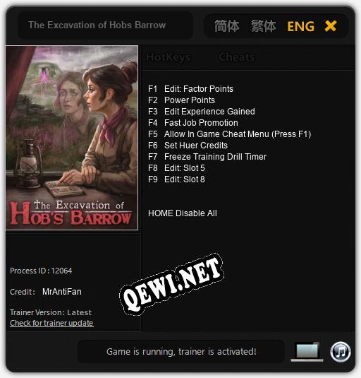 The Excavation of Hobs Barrow: Трейнер +9 [v1.3]