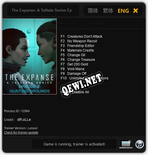 The Expanse: A Telltale Series Episode 2: Hunting Grounds: Трейнер +10 [v1.6]
