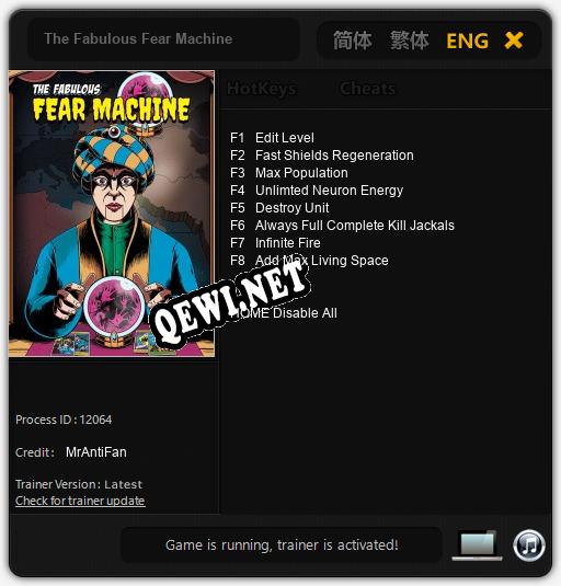 The Fabulous Fear Machine: ТРЕЙНЕР И ЧИТЫ (V1.0.79)